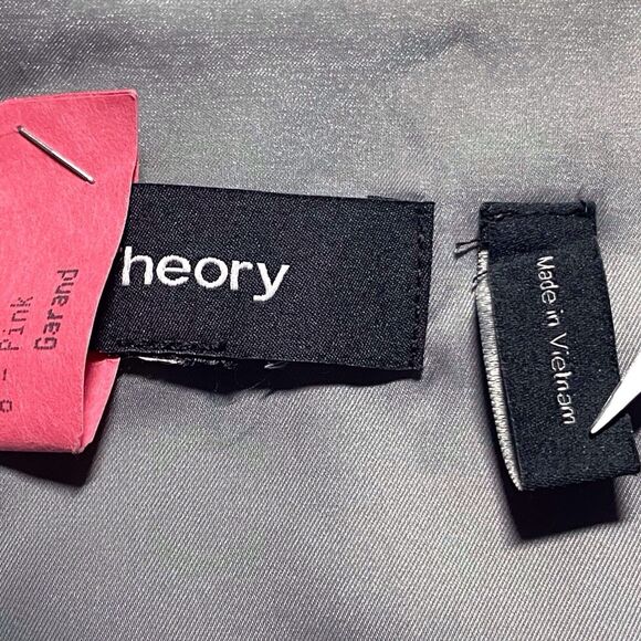 THEORY Cassii Sheath Dress Size 8 Wool Blend Short Sleeve Light Gray EUC Office - Picture 4 of 16